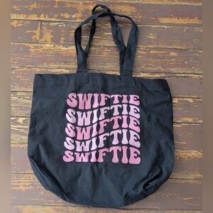 Swiftie Taylor Swift Black And Pink Tote Bag